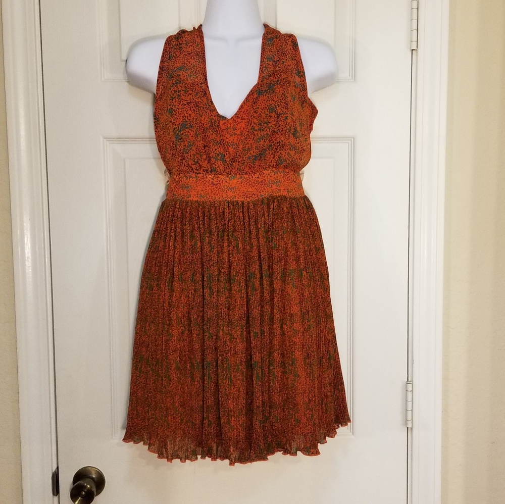 Bebe Pleated Halter Dress